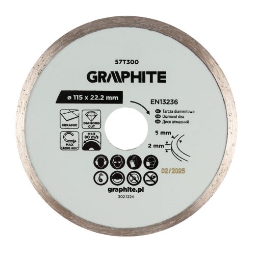 Graphite Gyémánt vágókorong 115x22.2mm, vizes