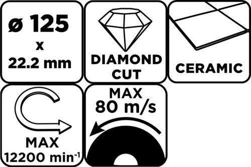 Graphite Gyémánt vágókorong 125x22.2mm, vizes