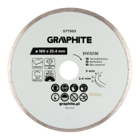 Graphite Gyémánt vágókorong 180x25,4mm, vizes