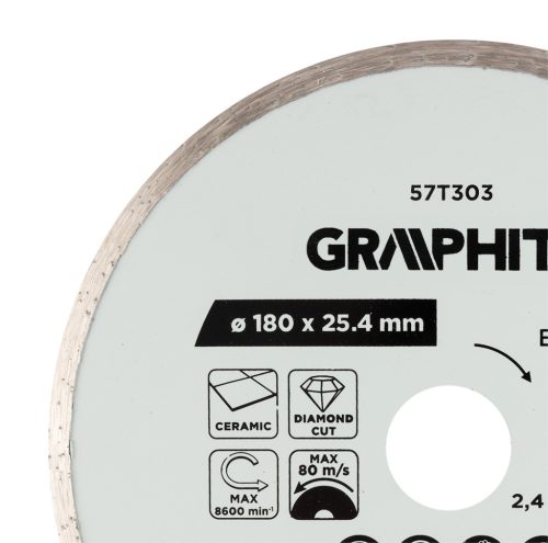 Graphite Gyémánt vágókorong 180x25,4mm, vizes
