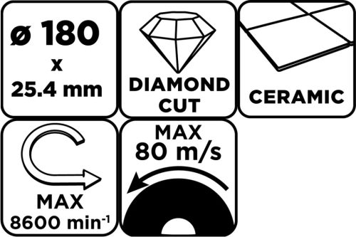 Graphite Gyémánt vágókorong 180x25,4mm, vizes