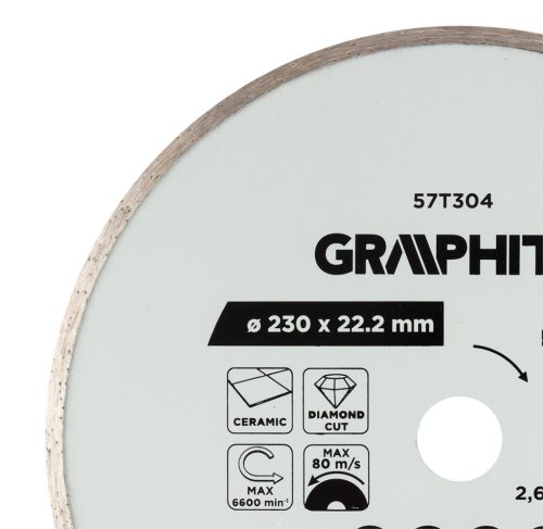 Graphite Gyémánt vágókorong 230x22.2mm, vizes
