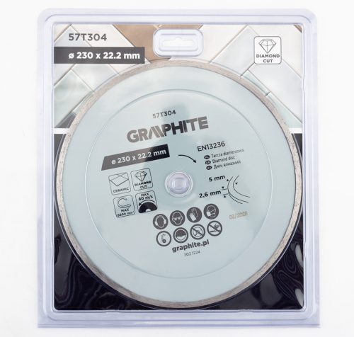 Graphite Gyémánt vágókorong 230x22.2mm, vizes