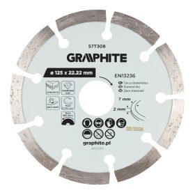   Graphite Gyémánt vágókorong 125x22.2mm, szegmenses, száraz és vizes
