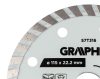 Graphite Gyémánt vágókorong 115x22.2mm, turbo, száraz és vizes