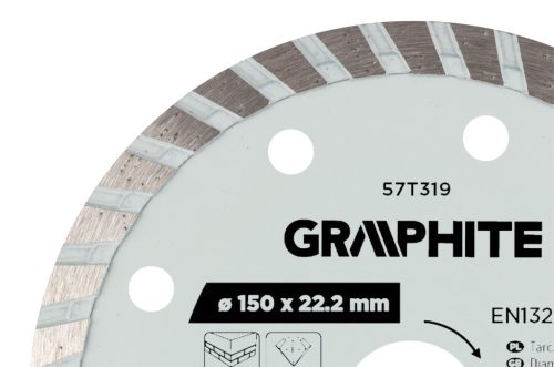 Graphite Gyémánt vágókorong 150x22.2mm, turbo, száraz