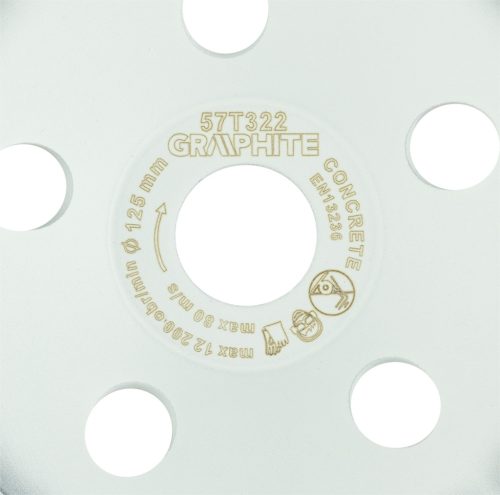 Graphite Gyémánt csiszolókorong 125x22.2mm, szegmenses, 1 soros, száraz