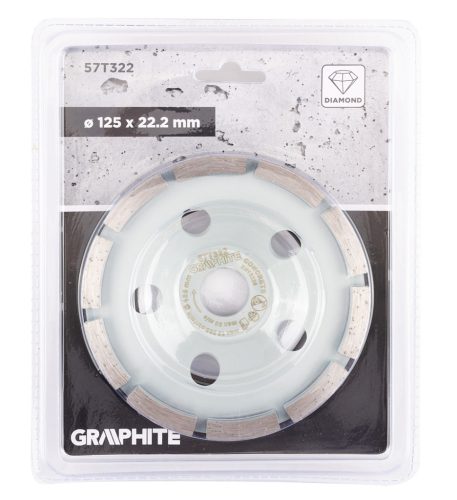 Graphite Gyémánt csiszolókorong 125x22.2mm, szegmenses, 1 soros, száraz