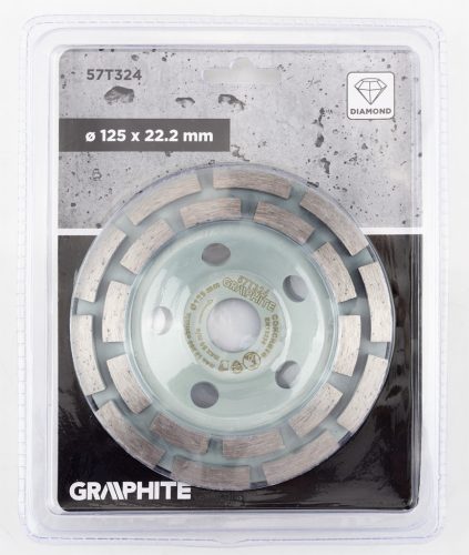 Graphite Gyémánt csiszolókorong 125x22.2mm, szegmenses, 2 soros, száraz