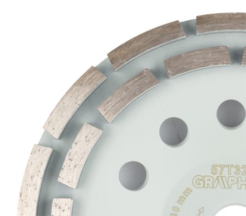 Graphite Gyémánt csiszolókorong 180x22.2mm, szegmenses, 2 soros, száraz