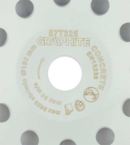 Graphite Gyémánt csiszolókorong 180x22.2mm, szegmenses, 2 soros, száraz