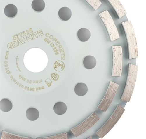 Graphite Gyémánt csiszolókorong 180x22.2mm, szegmenses, 2 soros, száraz