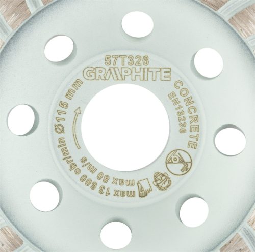 Graphite Gyémánt csiszolókorong 115x22.2mm, turbo, száraz