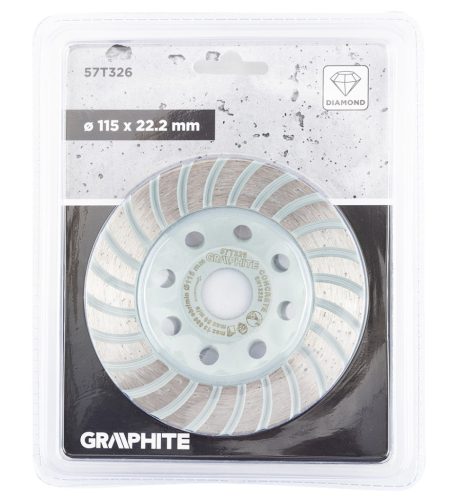 Graphite Gyémánt csiszolókorong 115x22.2mm, turbo, száraz