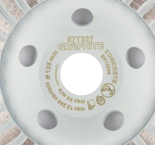 Graphite Gyémánt csiszolókorong 125x22.2mm, turbo, száraz