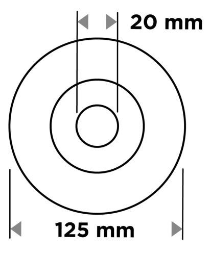 Graphite Drótkorong, tányér, hullámos, 125x20mm, asztali gépekre