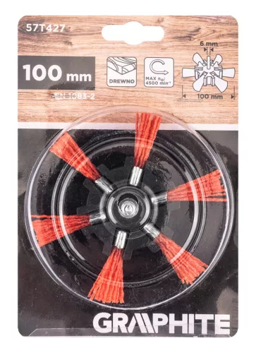 Graphite Drótkorong, körkefe, műanyag, 100mm, csapos