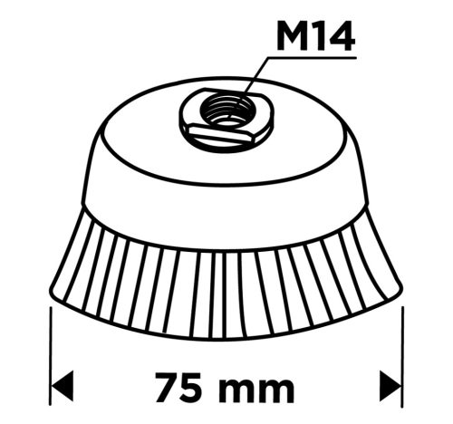 Graphite Drótkorong, fazék, hullámos, 75mm, M14