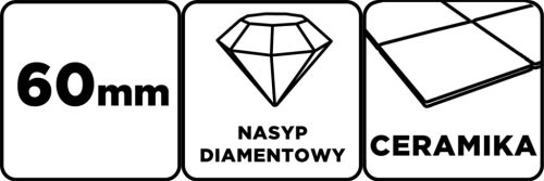 Graphite Multigép, rezgőgép lap, HCS, gyémántszemcsés, 60mm, íves vágó, kerámiához