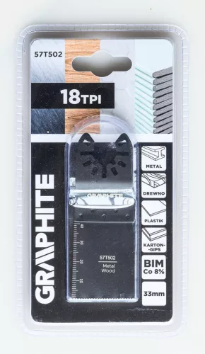 Graphite Multigép, rezgőgép lap, BIM,8% cobalt, 33mm, egyenes merülőfűrész, fémhez