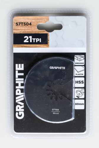 Graphite Multigép, rezgőgép lap, HSS, 21TPI, 80mm, félköríves fűrész, fa-műanyag