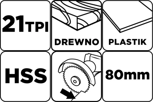 Graphite Multigép, rezgőgép lap, HSS, 21TPI, 80mm, félköríves fűrész, fa-műanyag