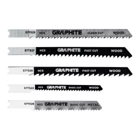   Graphite Dekopírfűrészlap készlet, U-befogó, HCS, fém-fa-műanyag, 5db-os