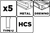 Graphite Dekopírfűrészlap készlet, U-befogó, HCS, fém-fa-műanyag, 5db-os