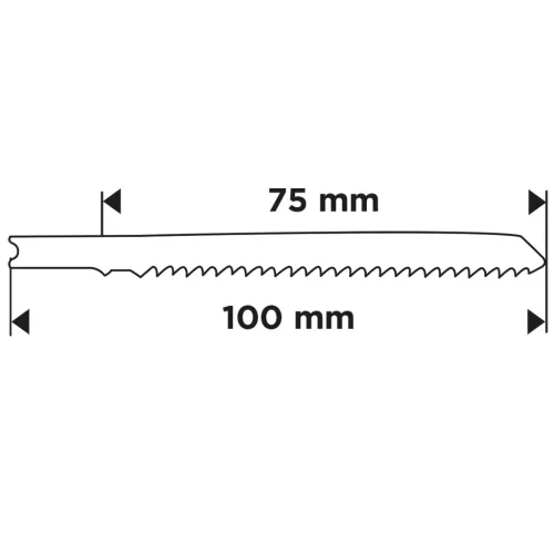 Graphite Dekopírfűrészlap, U-befogó, HCS, 6TPI, 75/100mm, fa-rétegelt lemez, 2db