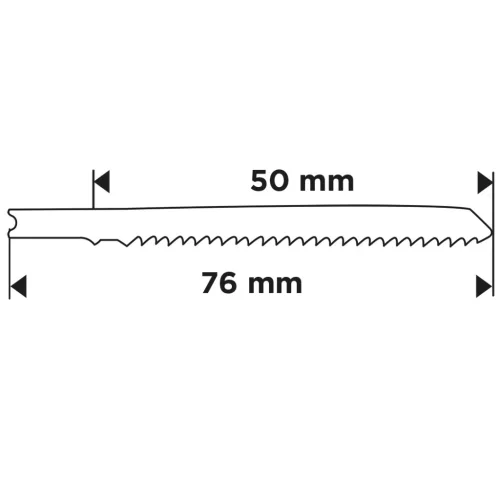 Graphite Dekopírfűrészlap, U-befogó, HCS, 12TPI, 50/76mm, fa-rétegelt lemez, 2db