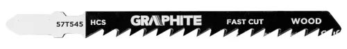 Graphite Dekopírfűrészlap, T-befogó, HCS, 6TPI, 74/100mm, fa-rétegelt lemez, 2db