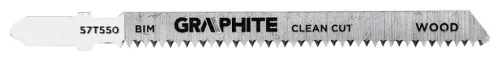 Graphite Dekopírfűrészlap, T-befogó, BIM, 14TPI, 74/100mm, fa-rétegelt lemez, 2db