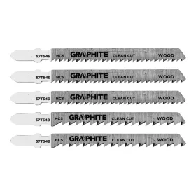   Graphite Dekopírfűrészlap készlet, T-befogó, HCS, 6TPI/10TPI, 74/100mm, fa-rétegelt lemez, 5db