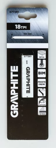 Graphite Orrfűrészlap, BIM, 18TPI, 152X19X0,9mm, fémhez