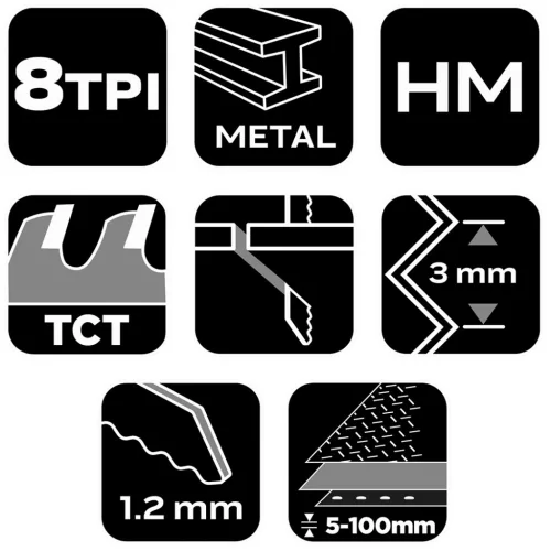 Neo Tools Orrfűrészlap, HM, 152x24x1.25mm, 8TPI