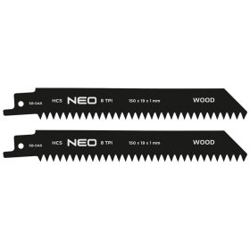 Neo Tools Orrfűrészlap, HCS, 150x19x1.25mm, 6TPI, 2db