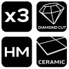 Neo Tools Multigép, rezgőgép lap készlet HCS, volfram/gyémánt, félköríves vágó, hegyes csiszoló, kerámiához, 3db