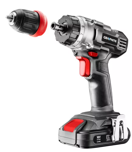 Graphite Akkus cserélhető tokmyányos fúró-, csavarozó alapgép, 44Nm Energy+ (18V) (akku és töltő nélkül)