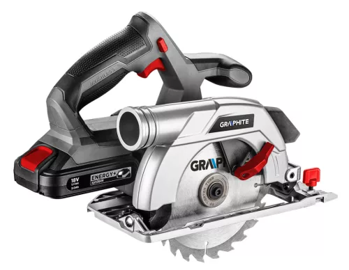 Graphite Akkus szénkefementes körfűrész alapgép, 165x20mm Energy+ (18V) (akku és töltő nélkül)