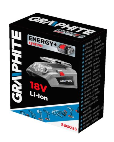 Graphite Powerbank adapter + LED lámpa, Energy+ (18V) (akku és töltő nélkül)