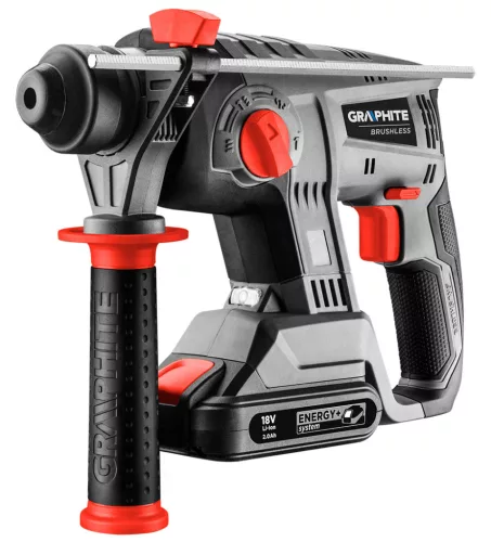 Graphite Akkus szénkefementes fúró-, vésőkalapács alapgép, SDS-Plus Energy+ (18V) (akku és töltő nélkül)