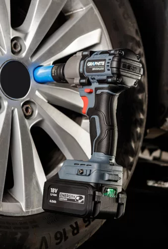 Graphite Akkus szénkefementes ütvecsavarozó alapgép 1/2"(négyszög) 450Nm Energy+ (18V) (akku és töltő nélkül)