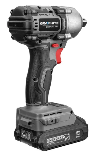 Graphite Akkus szénkefementes ütvecsavarozó alapgép 1/2"(négyszög) 450Nm Energy+ (18V) (akku és töltő nélkül)