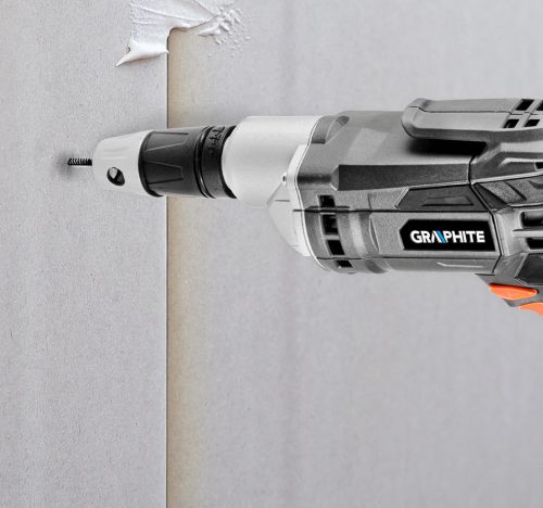 Graphite Csavarozógép, gipszkartonhoz/építőlemezekhez, kuplungos 230V/520W, 0-4200 fordulat/perc, hordtáska