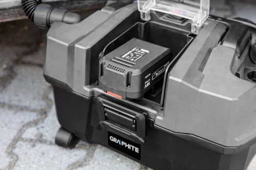 Graphite Akkus száraz/nedves porszívó alapgép, 10l Energy+ (18V) (akku és töltő nélkül)
