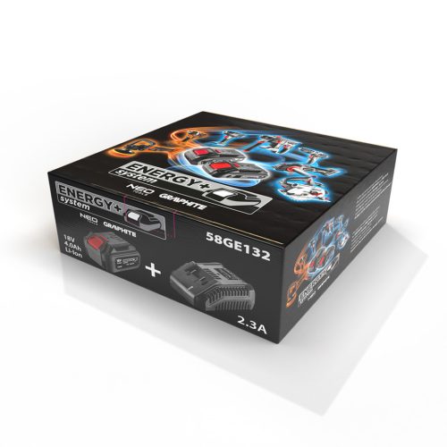 Graphite Akkumulátor töltő +1db 18V/4Ah akku, Energy+ (18V)