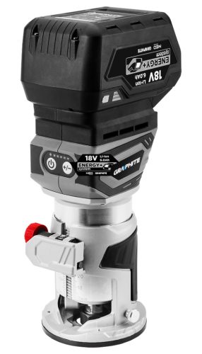 Graphite Akkus szénkefementes élmaró alapgép Energy+ (18V) (akku és töltő nélkül)