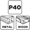Graphite Csiszolókorong lamellás 125x22,2mm, P40 fém, fa