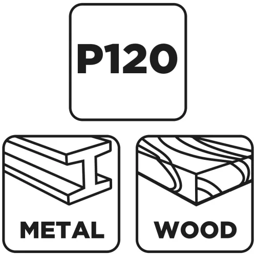 Graphite Csiszolókorong lamellás 125x22,2mm, P120 fém, fa