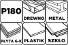Graphite Csiszolóháló fehér 115x280mm, fa, fém, műanyag, űveg, gipszkarton csiszoláshoz, P180